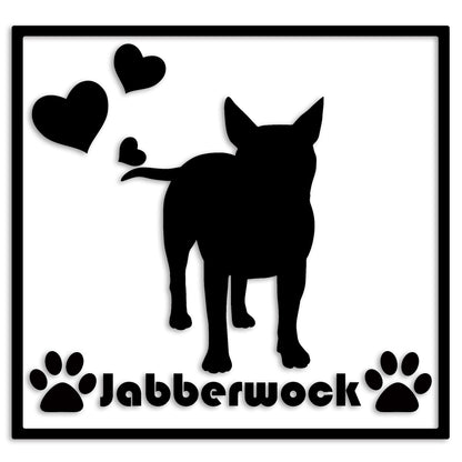 ブルテリア 文字入れ可能 ペット 犬 カッティング ステッカー (st-1-60)