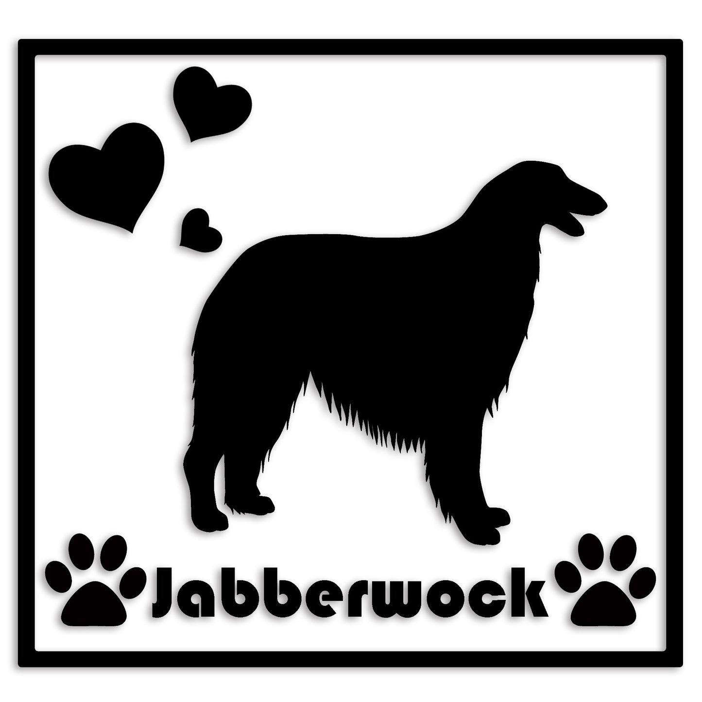 ボルゾイ 文字入れ可能 ペット 犬 カッティング ステッカー (st-1-70)