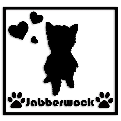 ヨークシャーテリア 文字入れ可能 ペット 犬 カッティング ステッカー (st-1-77)