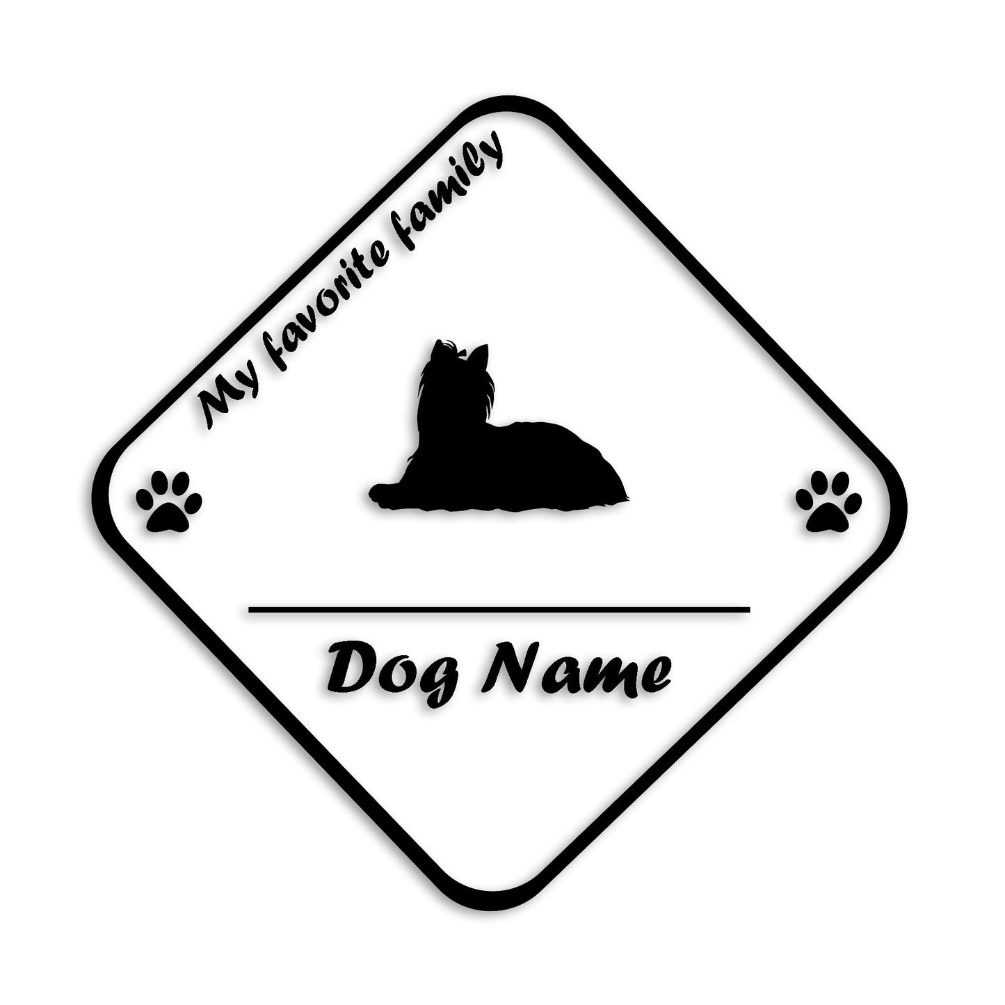 ヨークシャーテリア 文字入れ可能 ペット 犬 カッティング ステッカー (st-11-110)