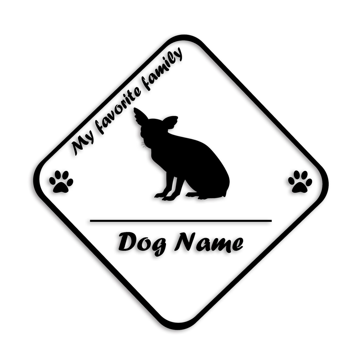 チワワ 文字入れ可能 ペット 犬 カッティング ステッカー (st-11-51)