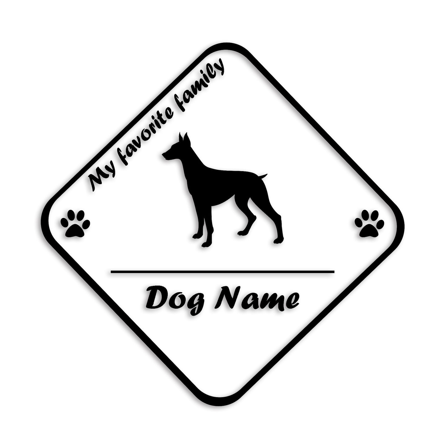 ドーベルマン 文字入れ可能 ペット 犬 カッティング ステッカー (st-11-61)