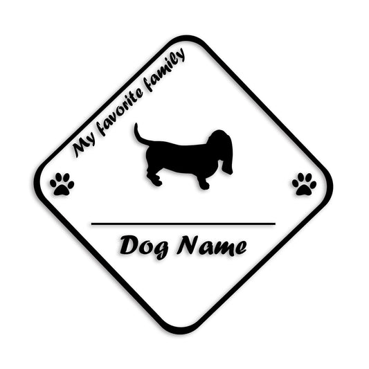 バセットハウンド 文字入れ可能 ペット 犬 カッティング ステッカー (st-11-68)