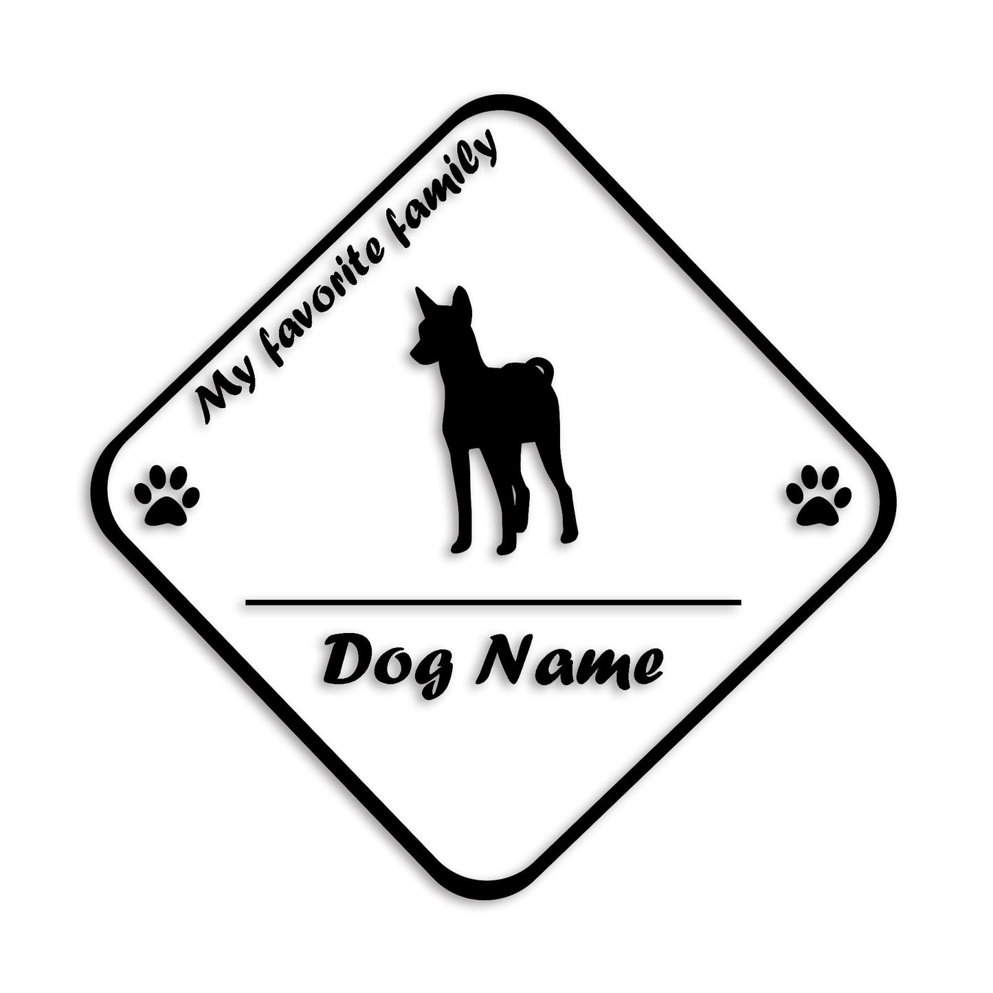 バセンジー 文字入れ可能 ペット 犬 カッティング ステッカー (st-11-72)