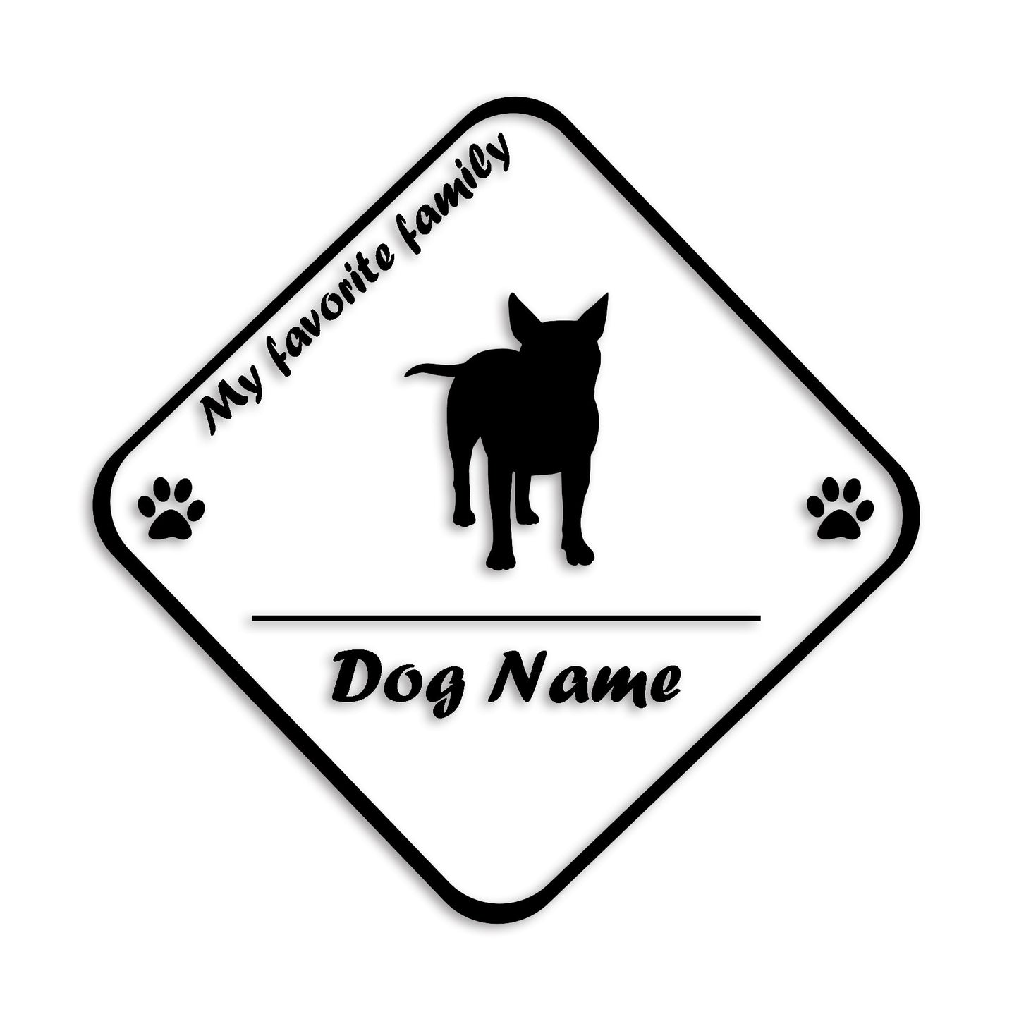 ブルテリア 文字入れ可能 ペット 犬 カッティング ステッカー (st-11-84)