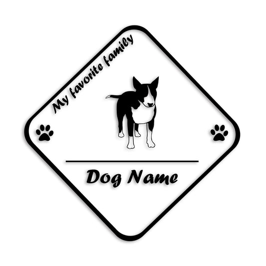 ブルテリア 文字入れ可能 ペット 犬 カッティング ステッカー (st-11-85)