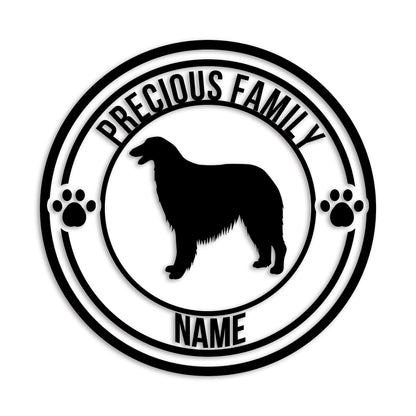 ボルゾイ 文字入れ可能 ペット 犬 カッティング ステッカー (st-132-102)