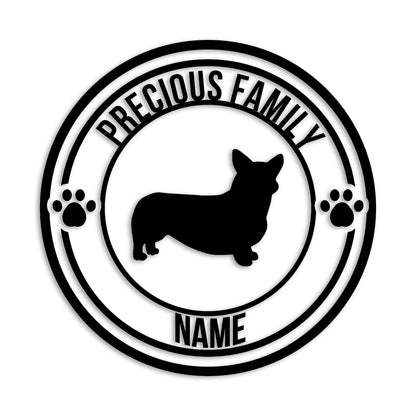 ウェルシュコーギー 文字入れ可能 ペット 犬 カッティング ステッカー (st-132-11)