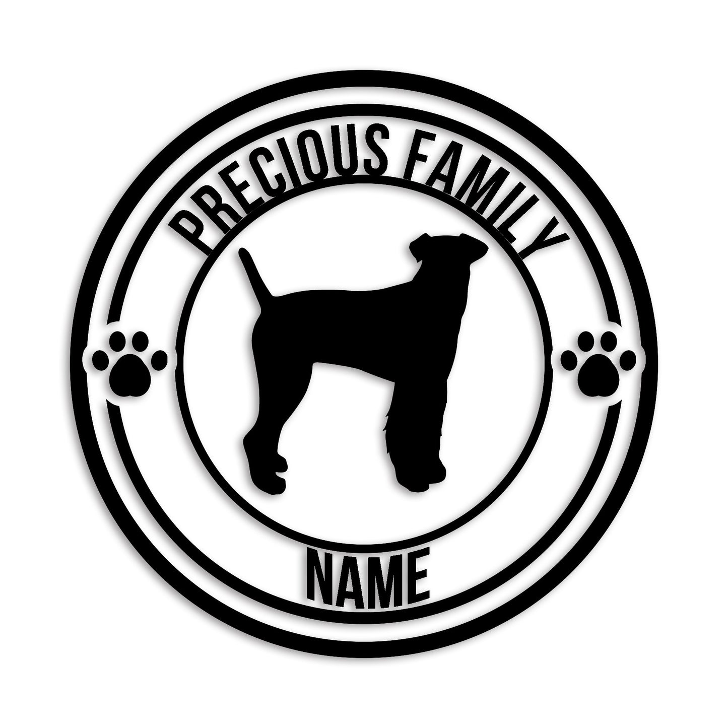 エアデール 文字入れ可能 ペット 犬 カッティング ステッカー (st-132-14)