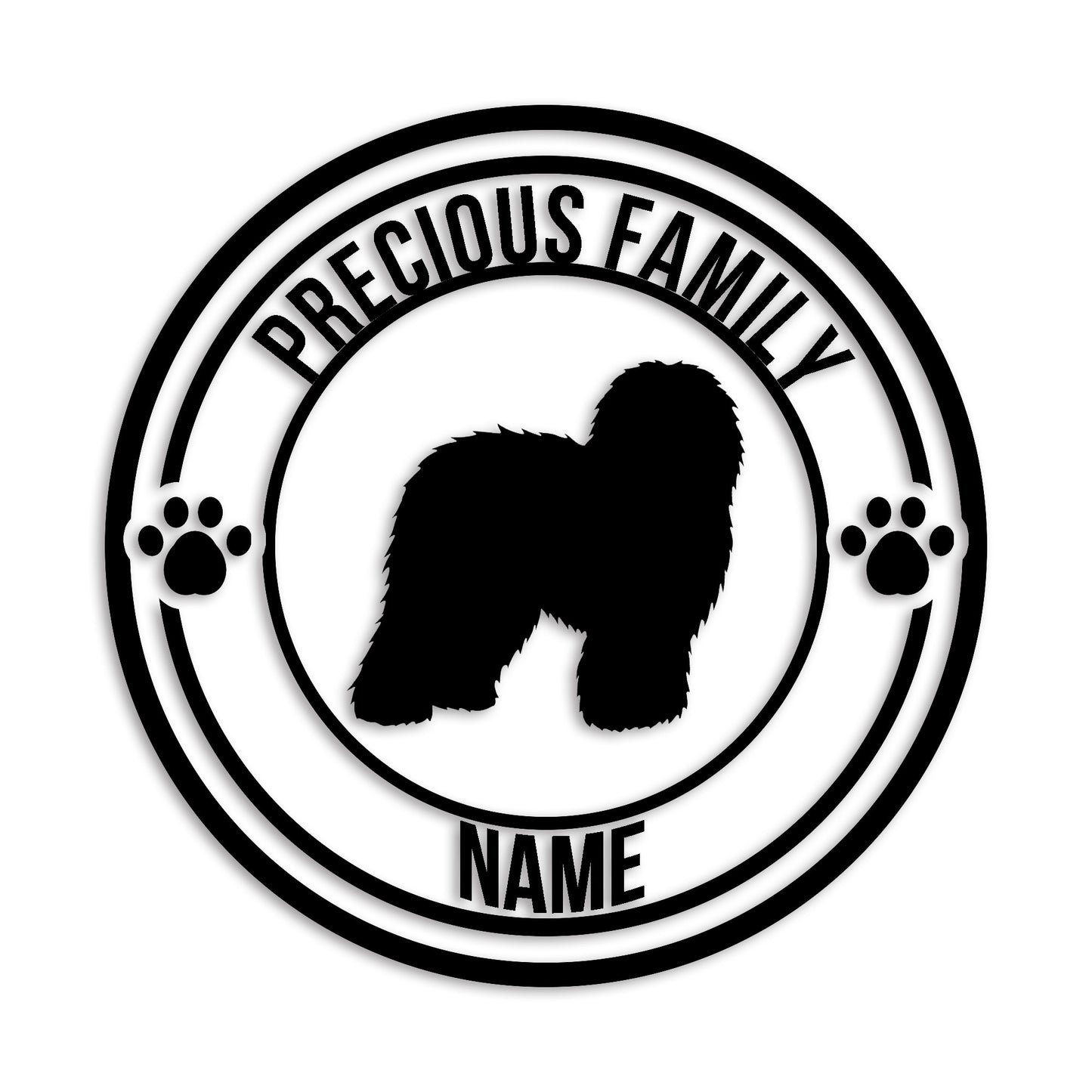 オールドイングリッシュ 文字入れ可能 ペット 犬 カッティング ステッカー (st-132-15)