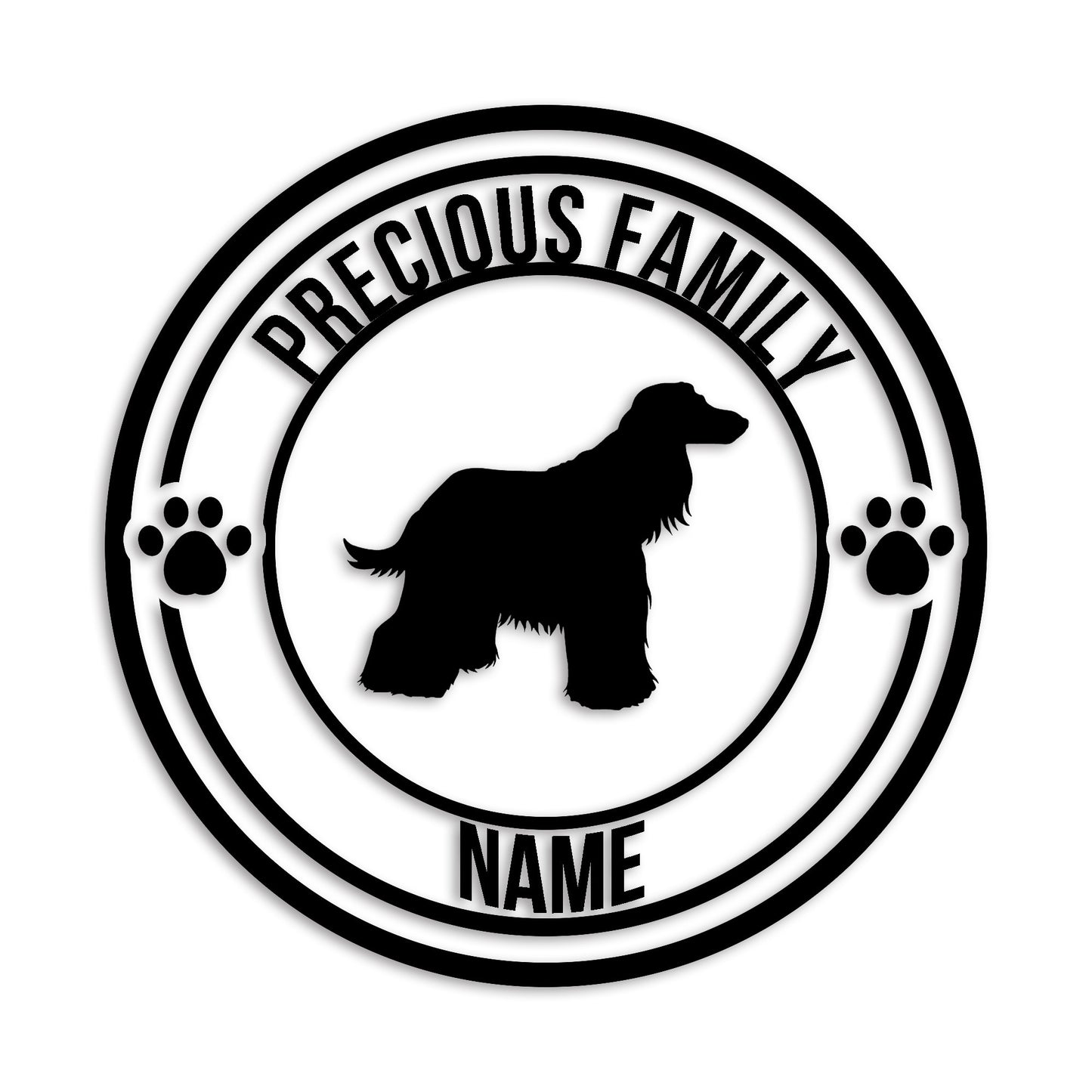 アフガンハウンド 文字入れ可能 ペット 犬 カッティング ステッカー (st-132-3)