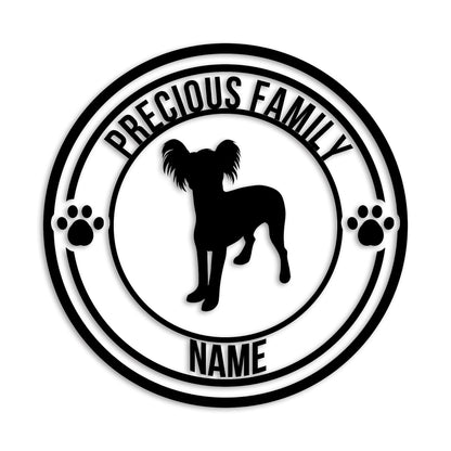 チャイニーズクレステッドドッグ 文字入れ可能 ペット 犬 カッティング ステッカー (st-132-49)