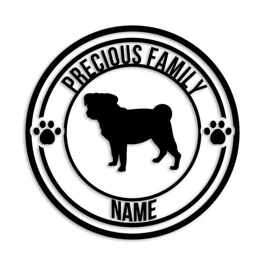 パグ 文字入れ可能 ペット 犬 カッティング ステッカー (st-132-65)