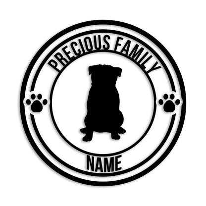 パグ 文字入れ可能 ペット 犬 カッティング ステッカー (st-132-66)