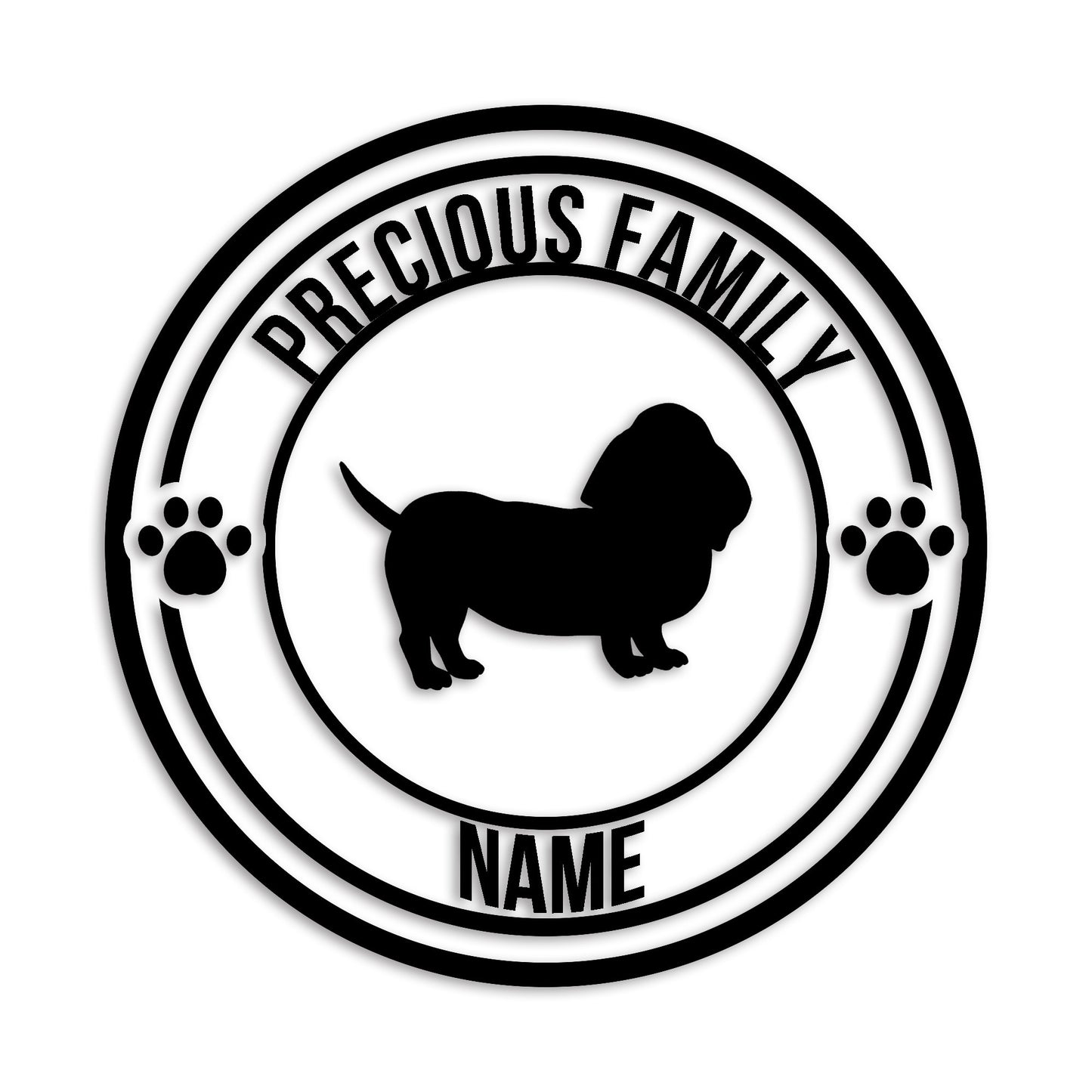 バセットハウンド 文字入れ可能 ペット 犬 カッティング ステッカー (st-132-67)