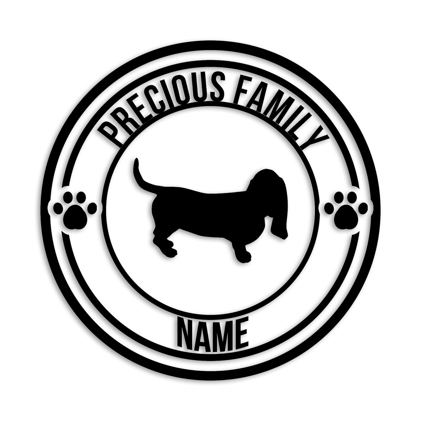 バセットハウンド 文字入れ可能 ペット 犬 カッティング ステッカー (st-132-68)