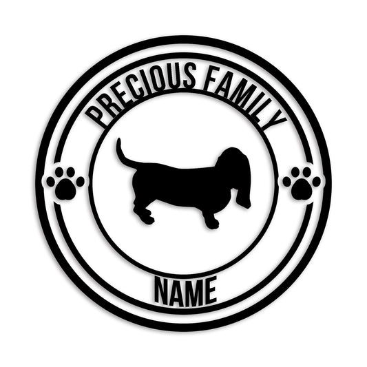 バセットハウンド 文字入れ可能 ペット 犬 カッティング ステッカー (st-132-68)