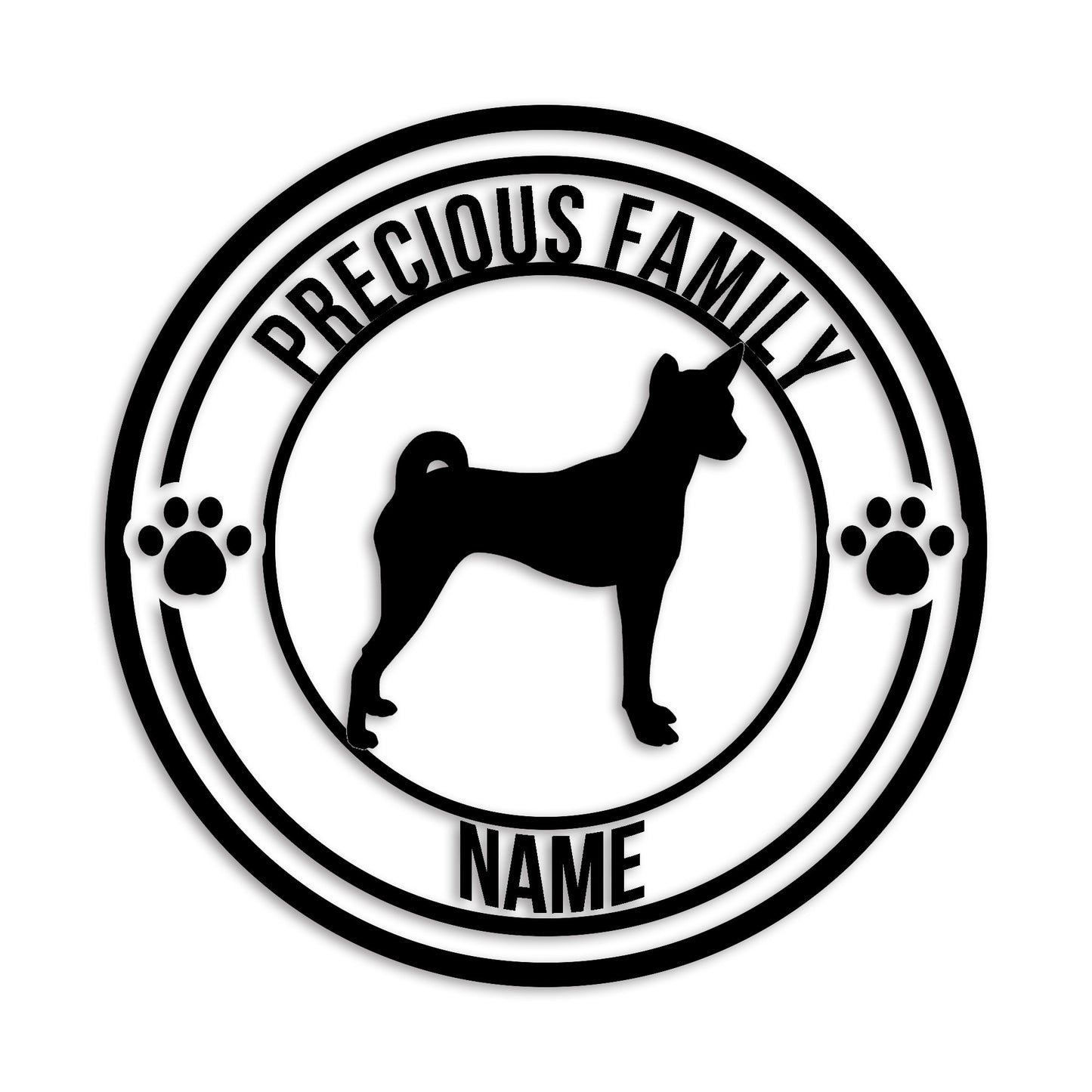 バセンジー 文字入れ可能 ペット 犬 カッティング ステッカー (st-132-69)