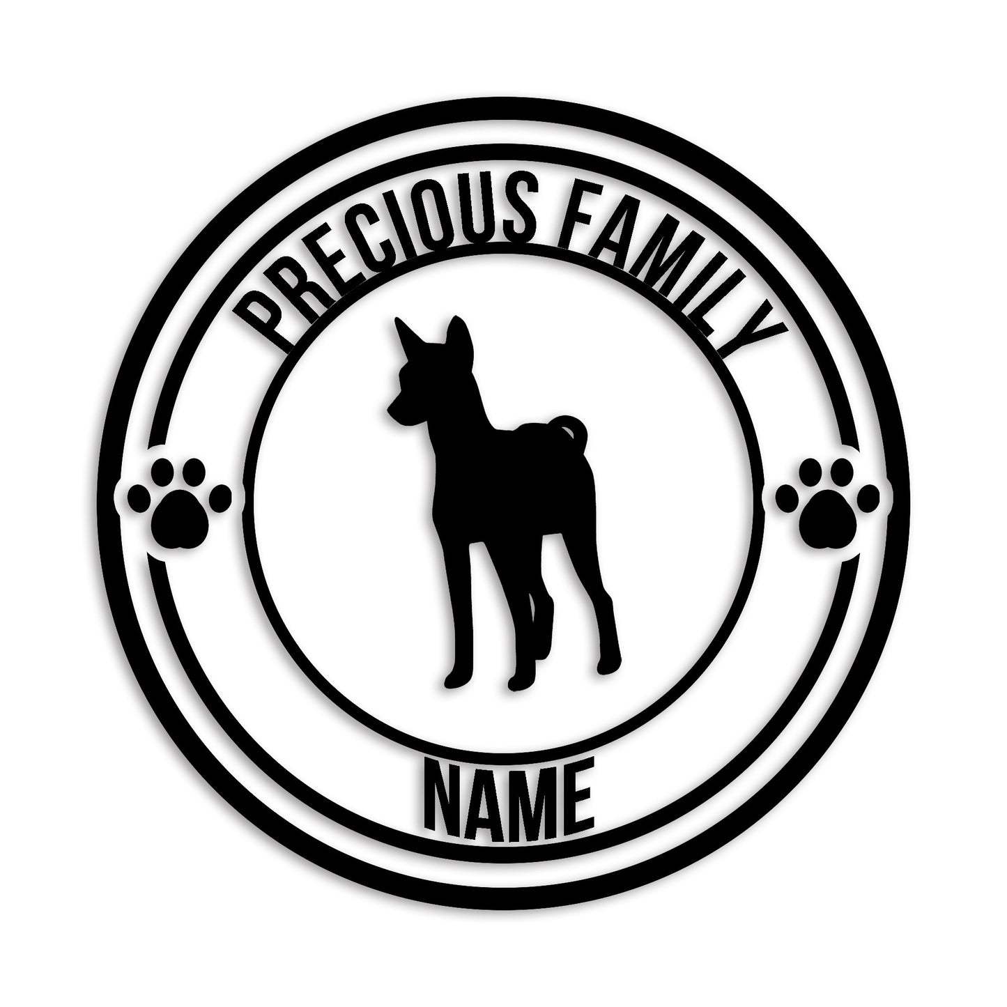 バセンジー 文字入れ可能 ペット 犬 カッティング ステッカー (st-132-72)