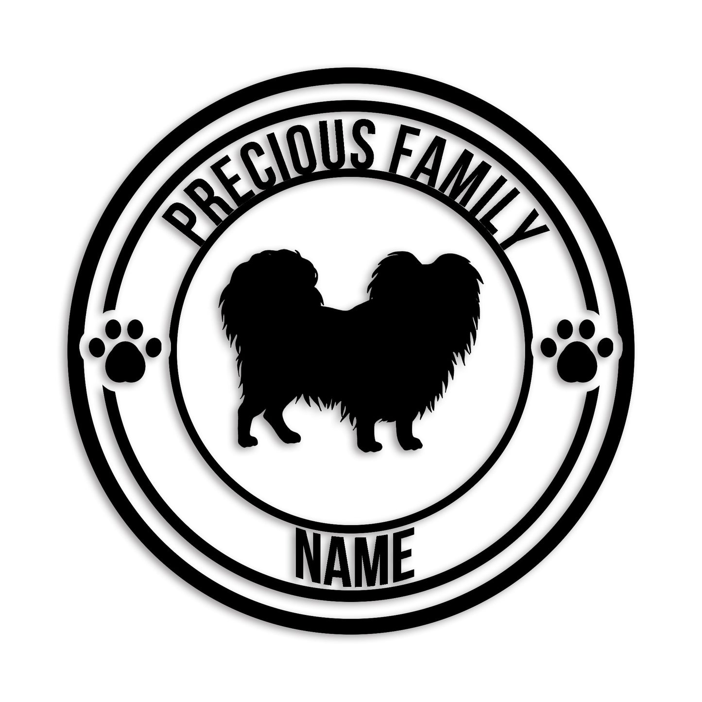 パピヨン 文字入れ可能 ペット 犬 カッティング ステッカー (st-132-74)