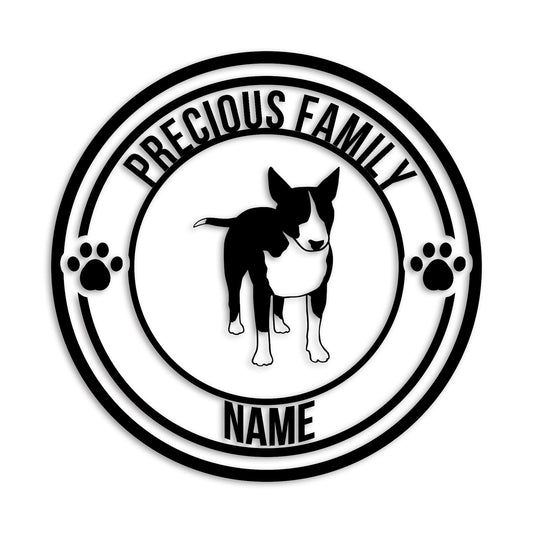 ブルテリア 文字入れ可能 ペット 犬 カッティング ステッカー (st-132-85)