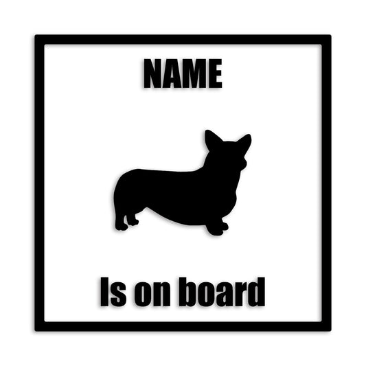 ウェルシュコーギー 文字入れ可能 ペット 犬 カッティング ステッカー (st-133-11)