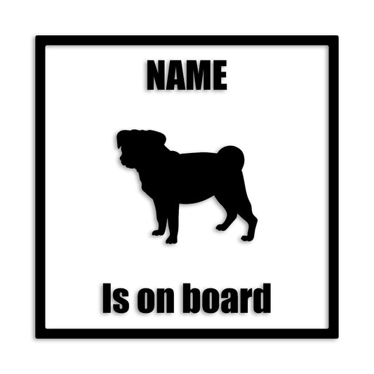 パグ 文字入れ可能 ペット 犬 カッティング ステッカー (st-133-65)