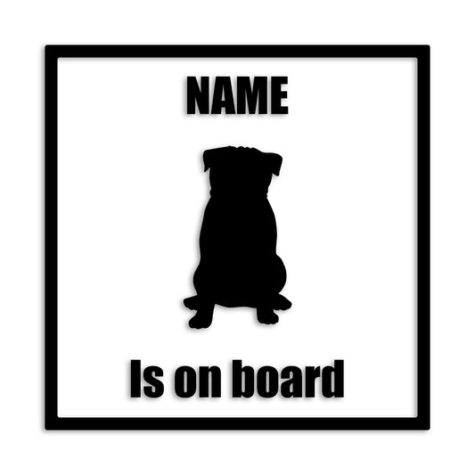 パグ 文字入れ可能 ペット 犬 カッティング ステッカー (st-133-66)