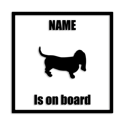 バセットハウンド 文字入れ可能 ペット 犬 カッティング ステッカー (st-133-68)