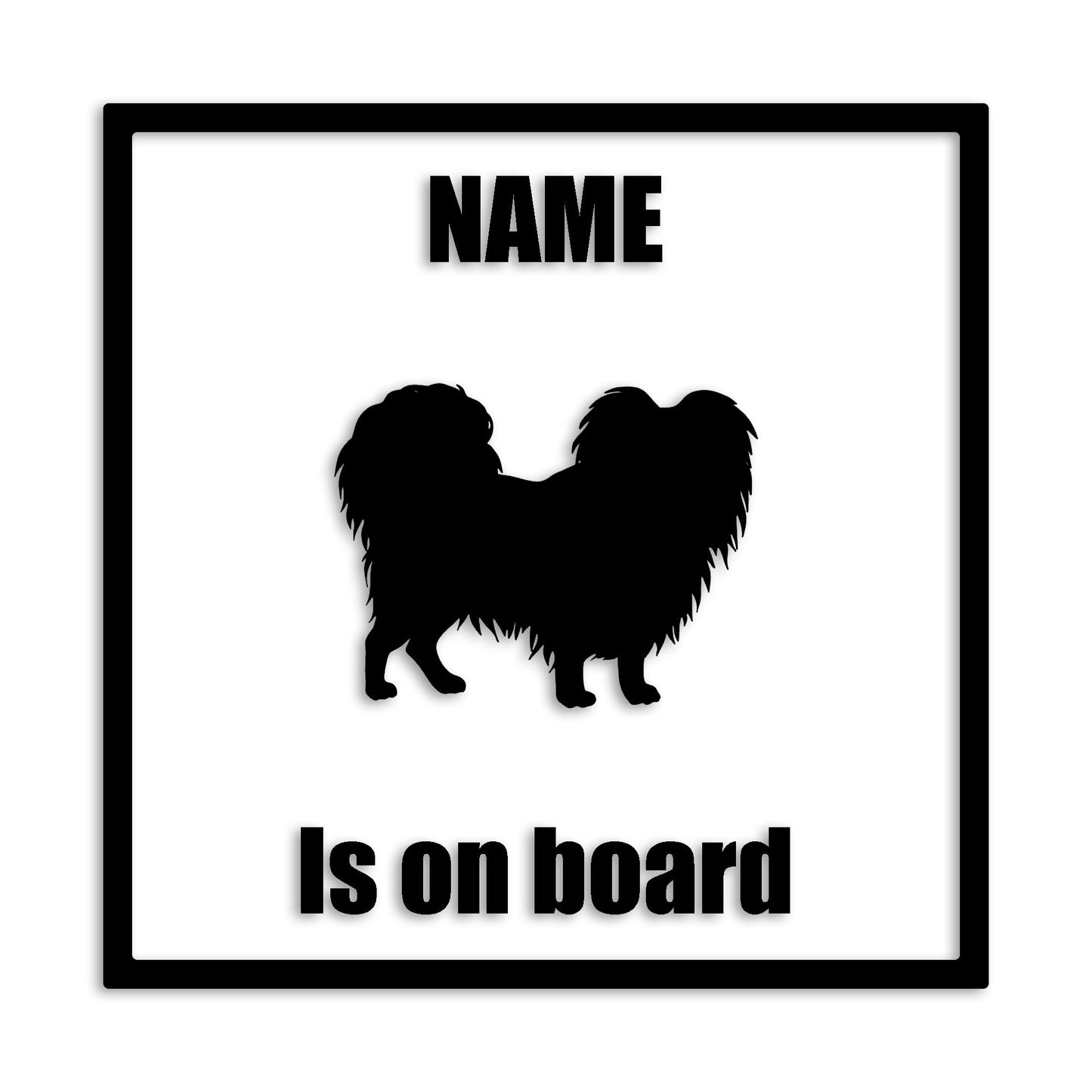 パピヨン 文字入れ可能 ペット 犬 カッティング ステッカー (st-133-74)