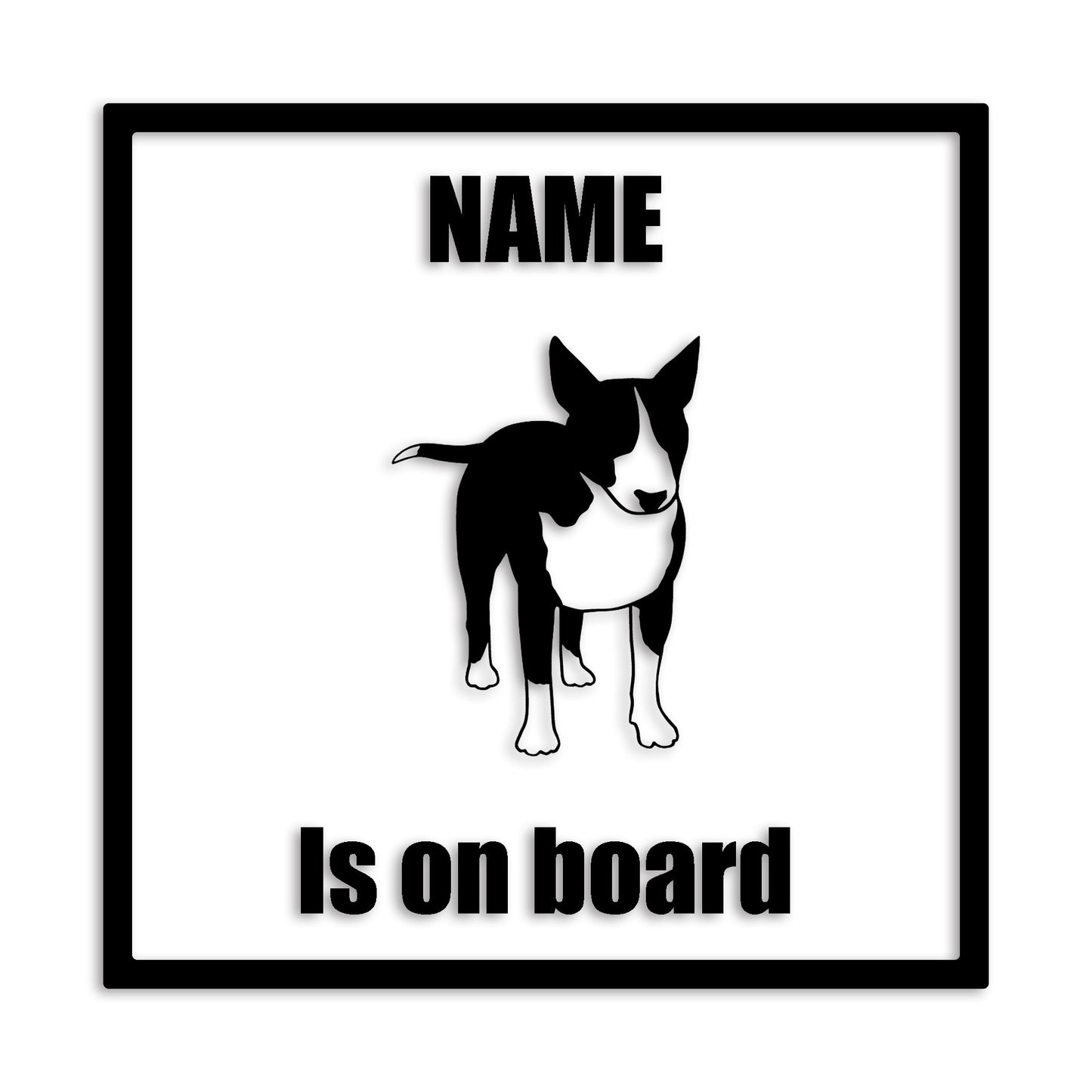 ブルテリア 文字入れ可能 ペット 犬 カッティング ステッカー (st-133-85)