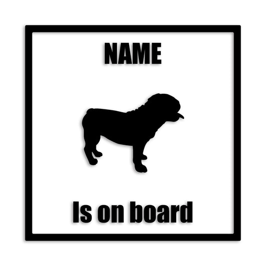 ブルドック 文字入れ可能 ペット 犬 カッティング ステッカー (st-133-87)