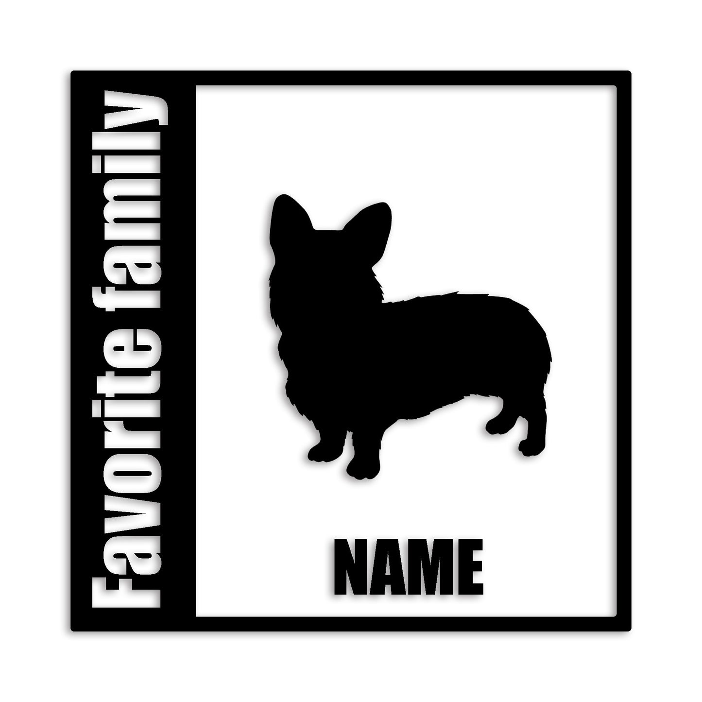 ウェルシュコーギー 文字入れ可能 ペット 犬 カッティング ステッカー (st-134-10)