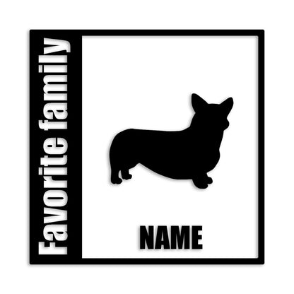 ウェルシュコーギー 文字入れ可能 ペット 犬 カッティング ステッカー (st-134-11)