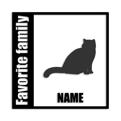 エキゾチック 文字入れ可能 ペット 猫 カッティング ステッカー (st-134-139)