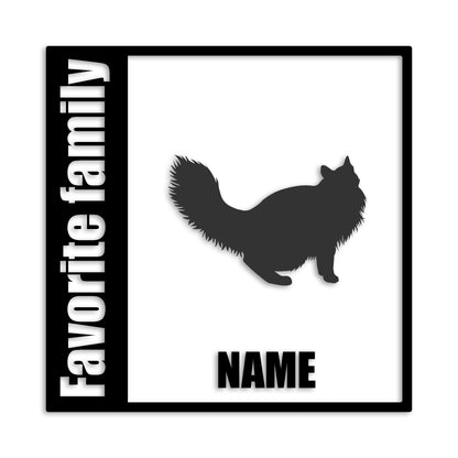 ノルウェージャンフォレストキャット 文字入れ可能 ペット 猫 カッティング ステッカー (st-134-163)