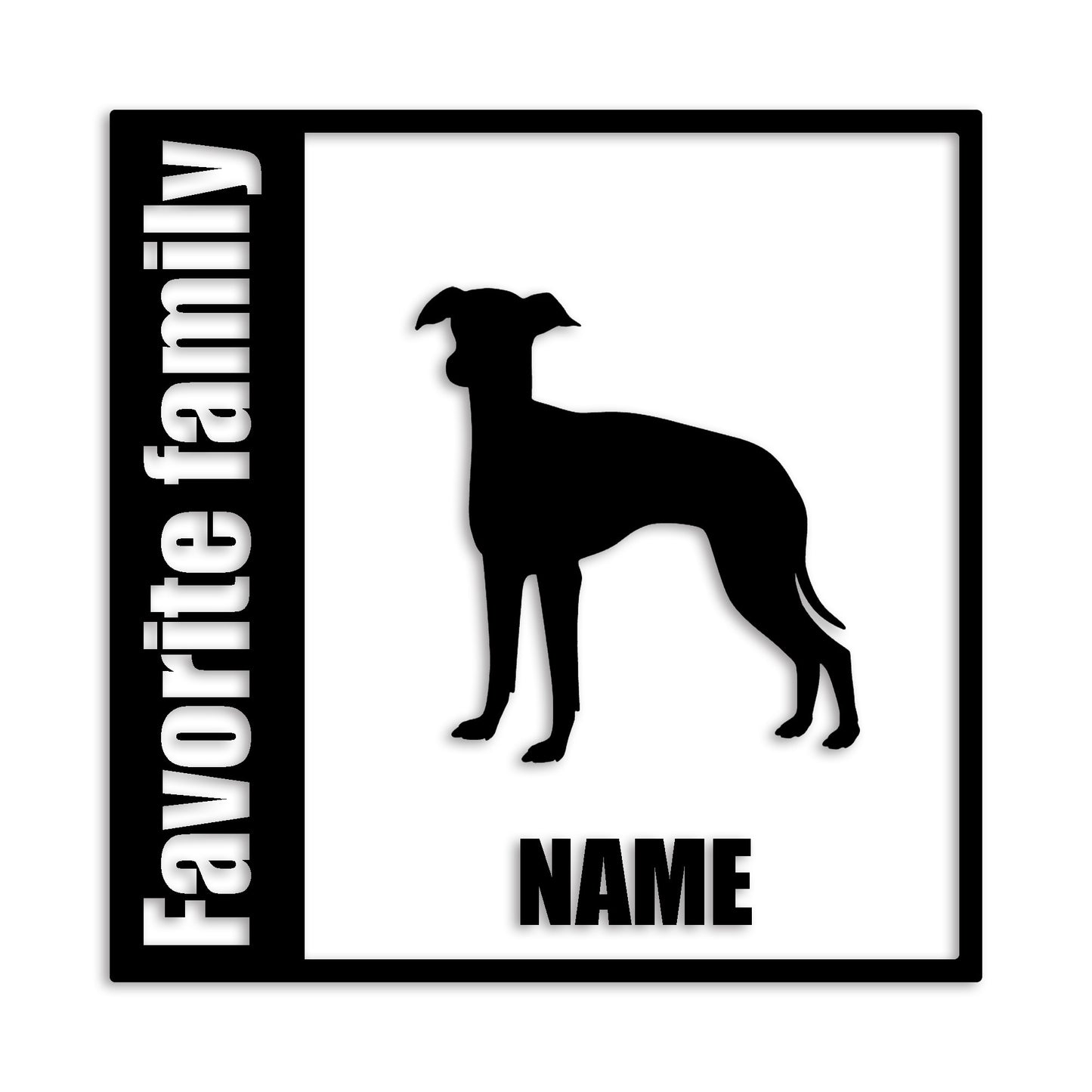 イタリアングレーハウンド 文字入れ可能 ペット 犬 カッティング ステッカー (st-134-5)