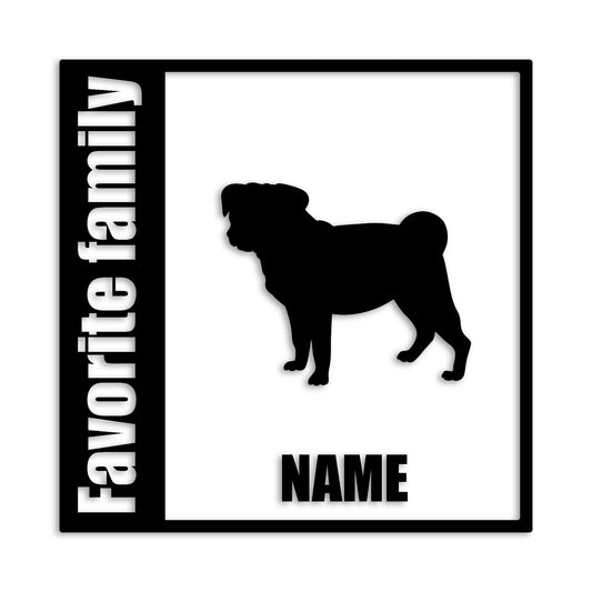 パグ 文字入れ可能 ペット 犬 カッティング ステッカー (st-134-65)