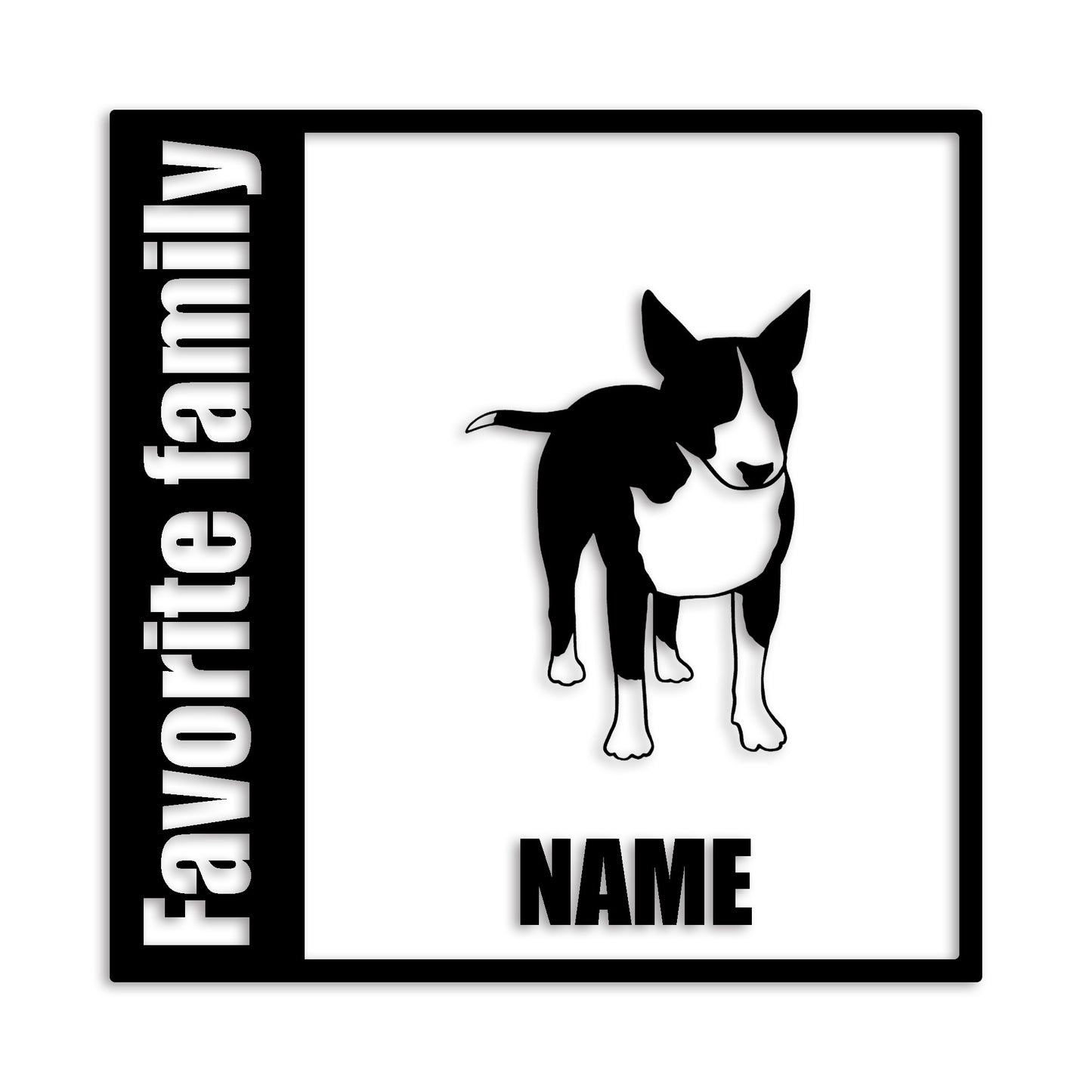 ブルテリア 文字入れ可能 ペット 犬 カッティング ステッカー (st-134-85)