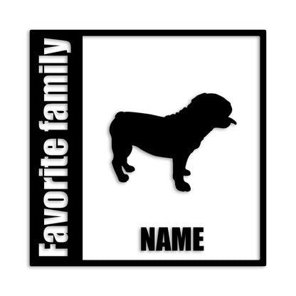 ブルドック 文字入れ可能 ペット 犬 カッティング ステッカー (st-134-87)