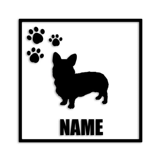 ウェルシュコーギー 文字入れ可能 ペット 犬 カッティング ステッカー (st-135-10)