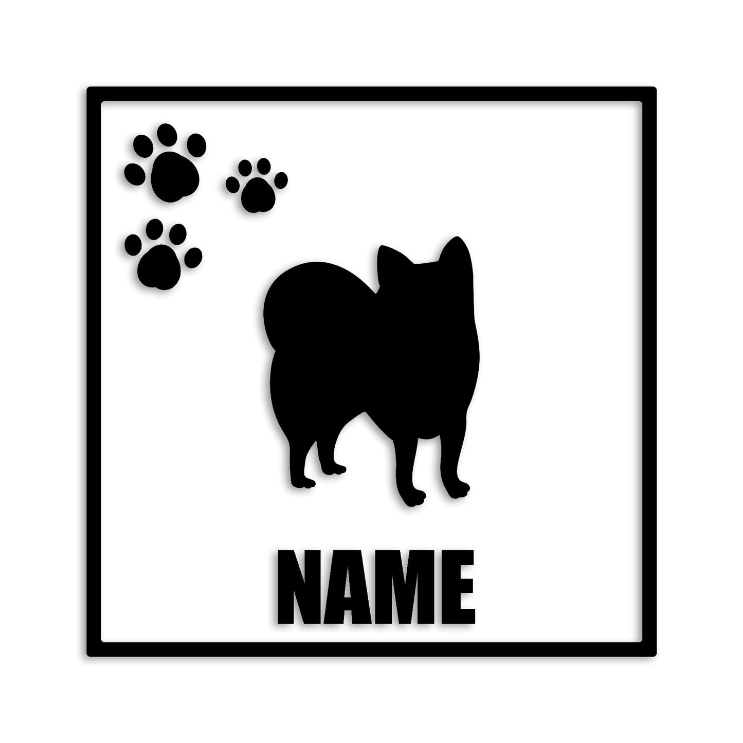 ポメラニアン 文字入れ可能 ペット 犬 カッティング ステッカー (st-135-100)