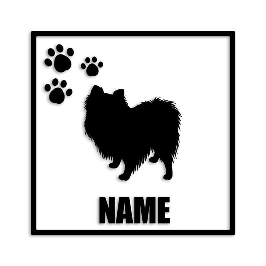 ポメラニアン 文字入れ可能 ペット 犬 カッティング ステッカー (st-135-101)