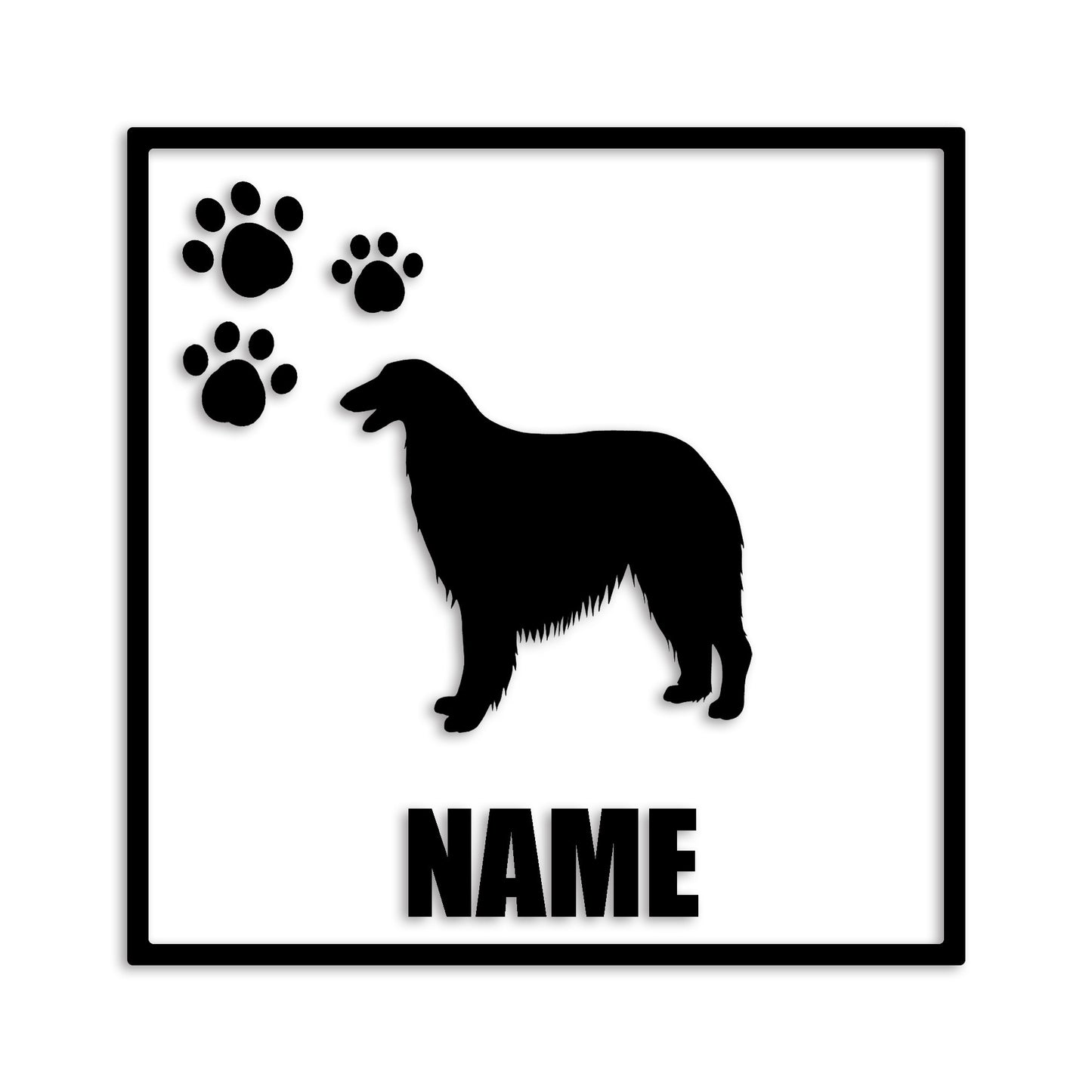 ボルゾイ 文字入れ可能 ペット 犬 カッティング ステッカー (st-135-102)