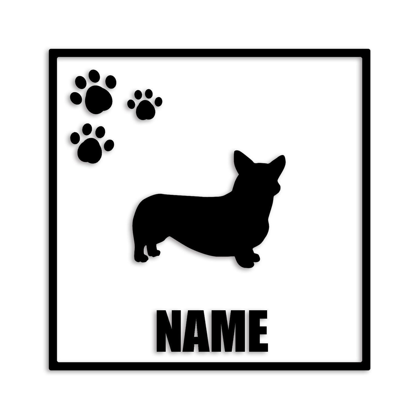 ウェルシュコーギー 文字入れ可能 ペット 犬 カッティング ステッカー (st-135-11)