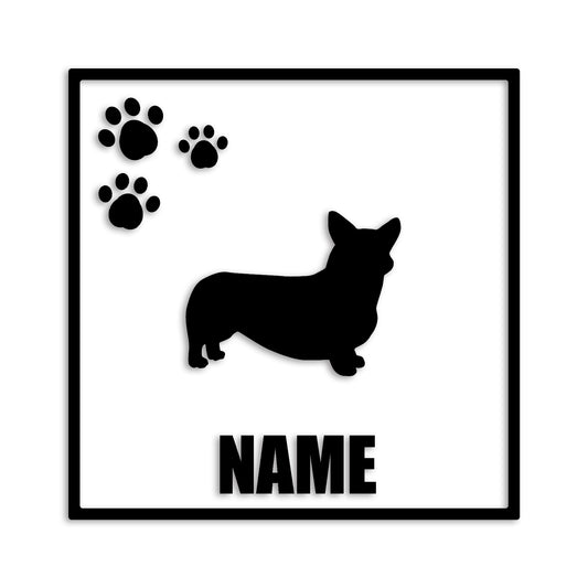 ウェルシュコーギー 文字入れ可能 ペット 犬 カッティング ステッカー (st-135-11)