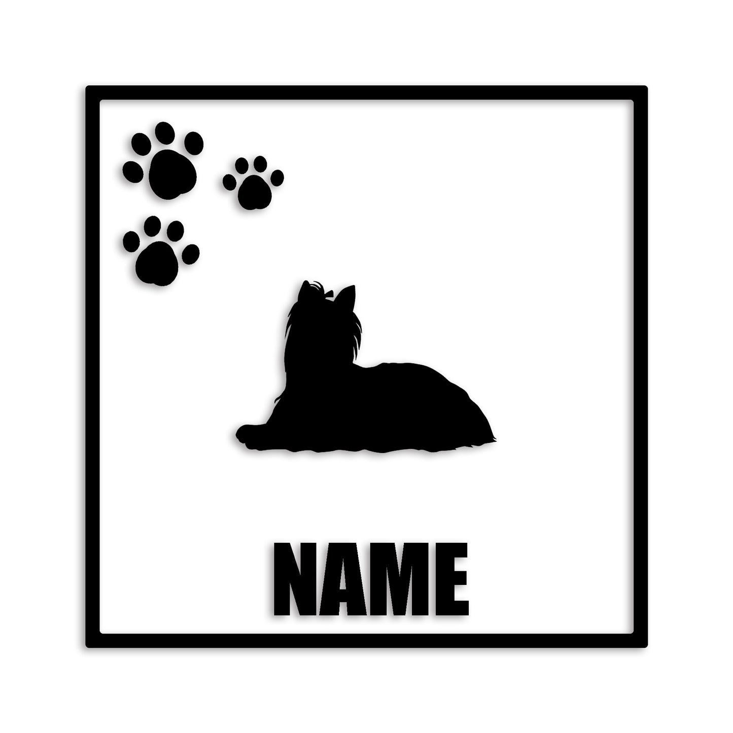 ヨークシャーテリア 文字入れ可能 ペット 犬 カッティング ステッカー (st-135-110)