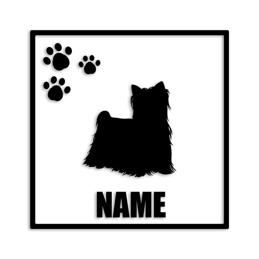 ヨークシャーテリア 文字入れ可能 ペット 犬 カッティング ステッカー (st-135-111)