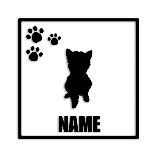 ヨークシャーテリア 文字入れ可能 ペット 犬 カッティング ステッカー (st-135-112)