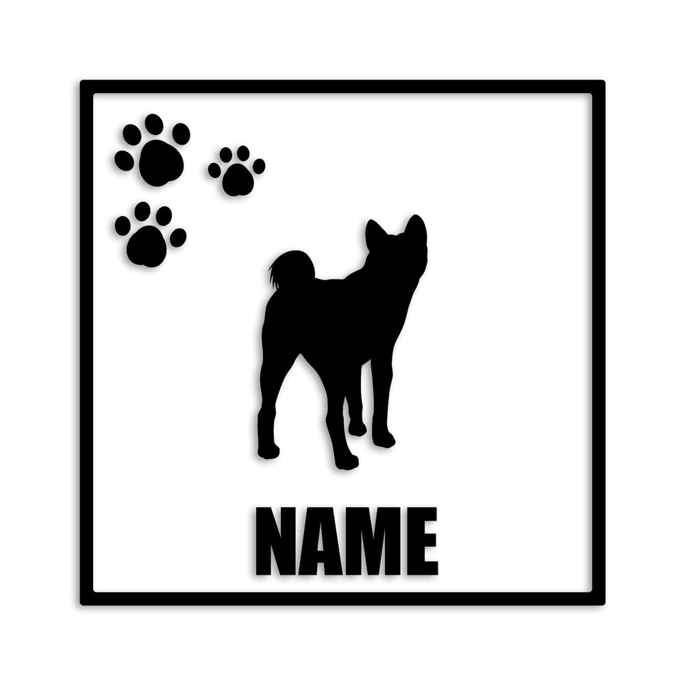 秋田犬 文字入れ可能 カッティングステッカー st-135-128